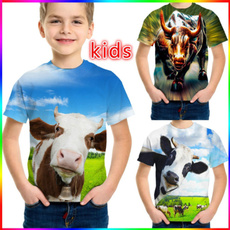 Shorts, Shirt, cow, Farm