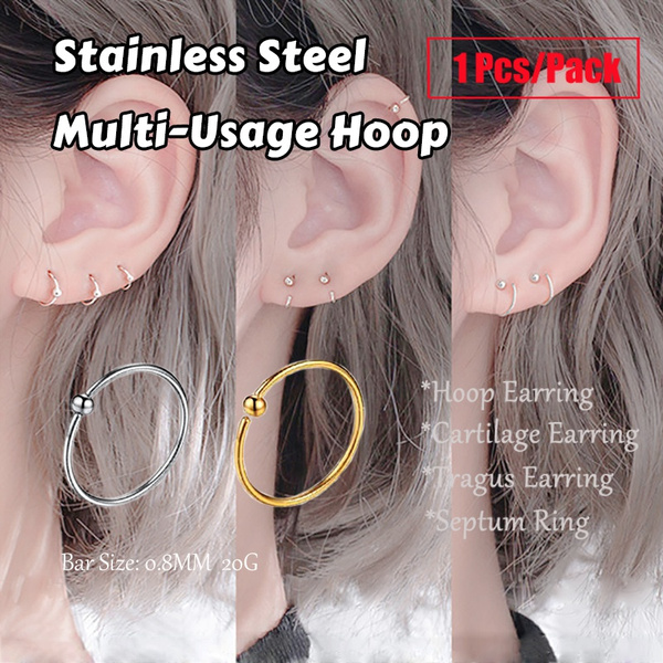 20G 316L Stainless Steel Cartilage Earrings  18K Gold Plated Stud Earrings   Moon Earrings  Simple stud earrings Piercing stud earrings Cartilage  earrings stud