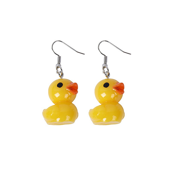 Mini Rubber Duck Earrings Yellow