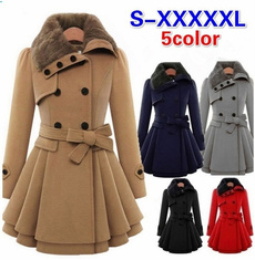 woolen, woolen coat, Plus Size, fur