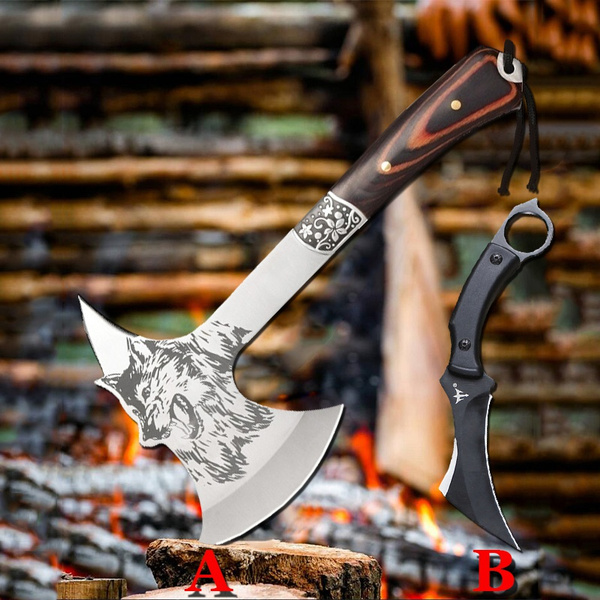 High hardness thick stainless steel axe Outdoor camping hunting axe