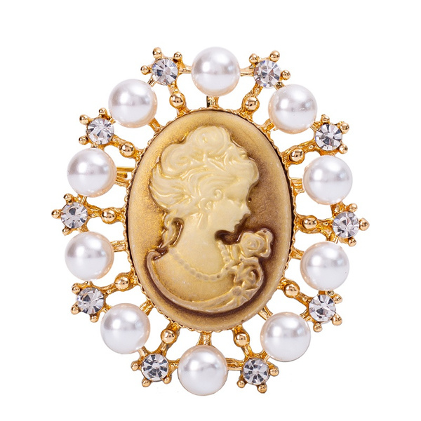 Retro Fashion Beauty Brooch Baroque Style Metal Brooches Souvenir Gift