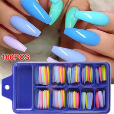 rainbow, acrylic nails, nail tips, Beauty