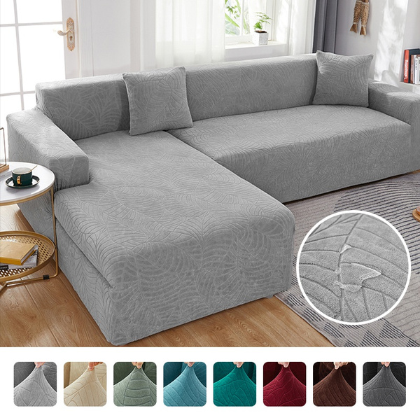 L shaped Waterproof Soft Solid Color Elastic L shaped Sofa Cover Seat Cover Furniture Cover Flexible Recliner Protector Living Room Home Decoration