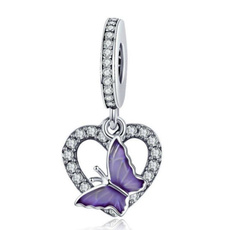 Charm Bracelet, butterfly, Joyería de pavo reales, Pandora Beads