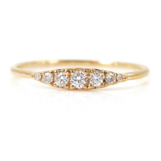 stackable, crystal ring, wedding ring, gold