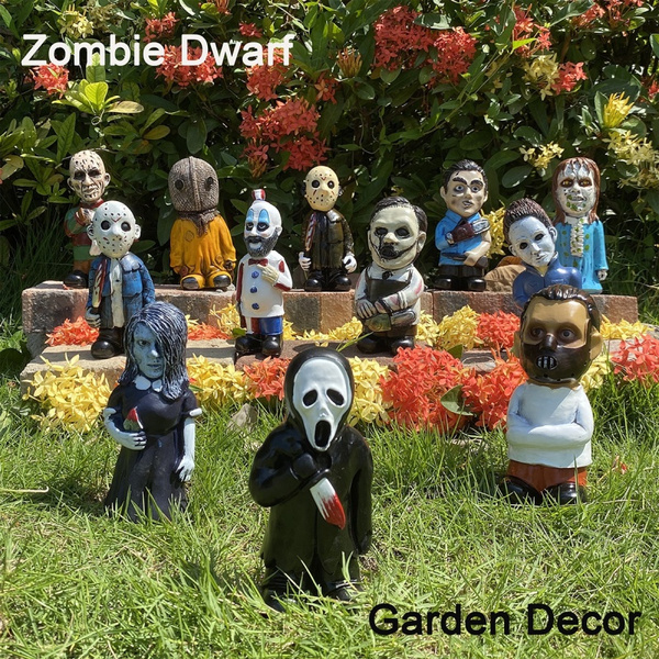 10 Styles Halloween Outdoor Garden Creepy Dwarf Zombie Statue Zombies ...