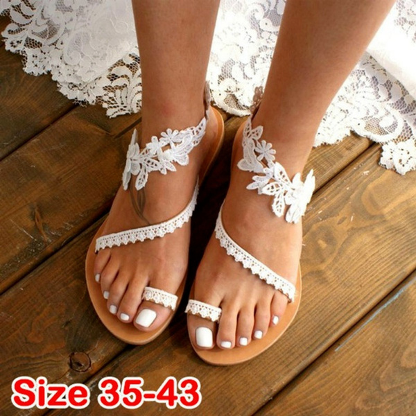 White flat summer online shoes