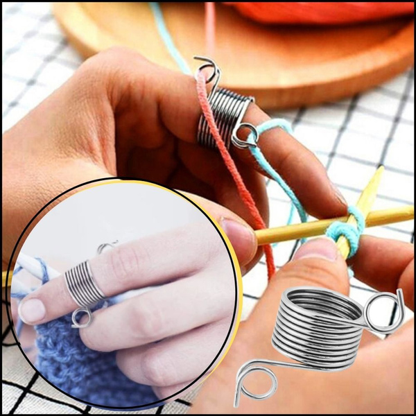 Finger Holder Knitting Thimble 2PCS, Knitting, Crochet Sewing Yarn