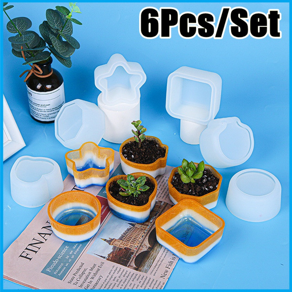 Epoxy Resin Mold Succulent Flowerpot Silicone Mould Crystal Resin Tray Mold 