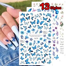 butterfly, Summer, nail decals, Holographic