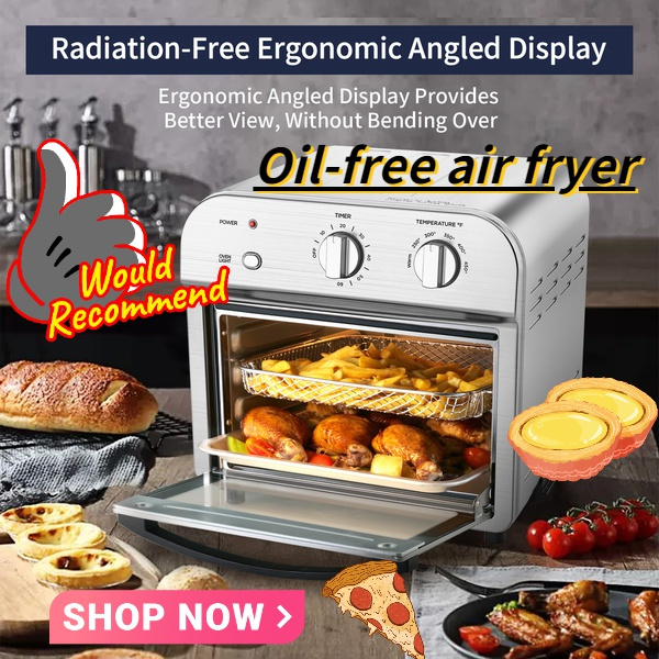 Air fryer oven, 4piece convection air fryer countertop oven, reheating