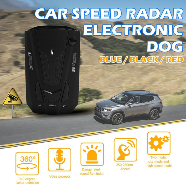 360 Degree Car 16 Band V7 GPS Speed Safety Radar Detector Voice Alert Laser LED