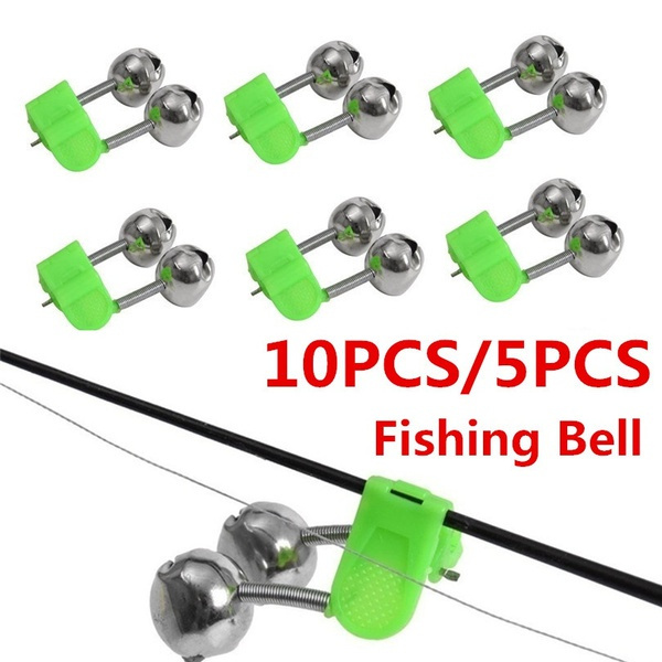 5/10Pcs Alarm Alert Twin Bell Ring Clip Fishing Rod Bite Alarm