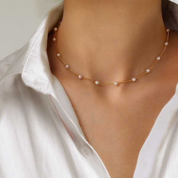 New Beads Women's Neck Chain Pearl 