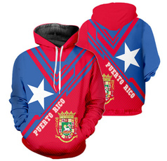 3D hoodies, Fashion, puertoricoflag, Tops
