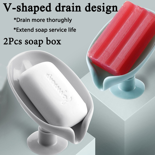 Soap Holder, Shower Soap Dishes Container Self Draining Soap Holder for  Bathroom Kitchen