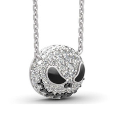 skullneckalce, crystal pendant, Demon, Goth