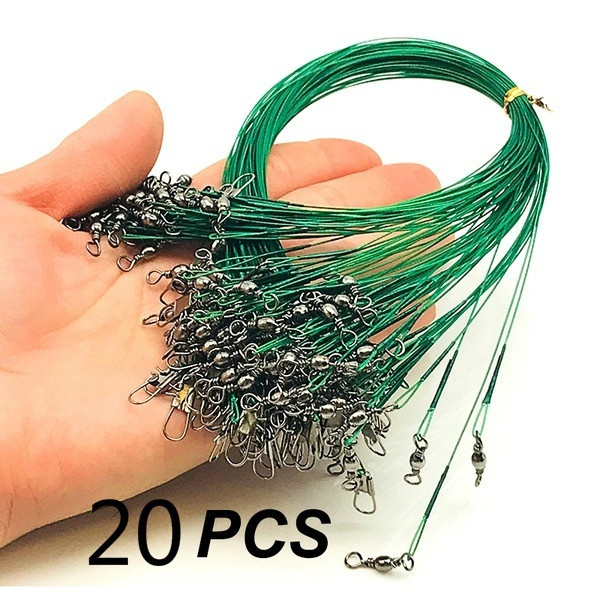 20PCS Steel Leader Leashes for Fishing Wire Braided Leash Material Nylon  Fishing Line