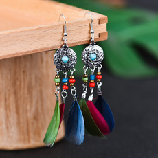 ethnicstyleearring, exaggeratedearring, Turquoise, Colorful