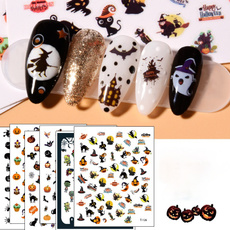 nail stickers, halloweensticker, skull, Waterproof