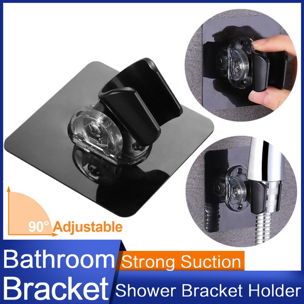 NEW 90° Adjustable Shower Head Holder Shower Bracket Wall Mount Self  Adhesive Bathroom Bracket Bathroom Shower Head Fitting Portable Bathroom  Accessories