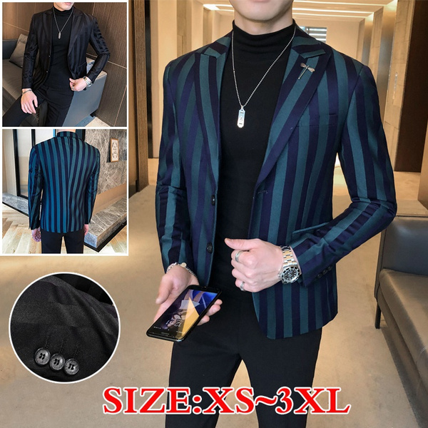 Mens Blazer Pattern Striped Blazer Mens 2021 Slim Fit Blazer Vintage Suit Jacket Men Stylish Blazer Chaquetas Hombre De