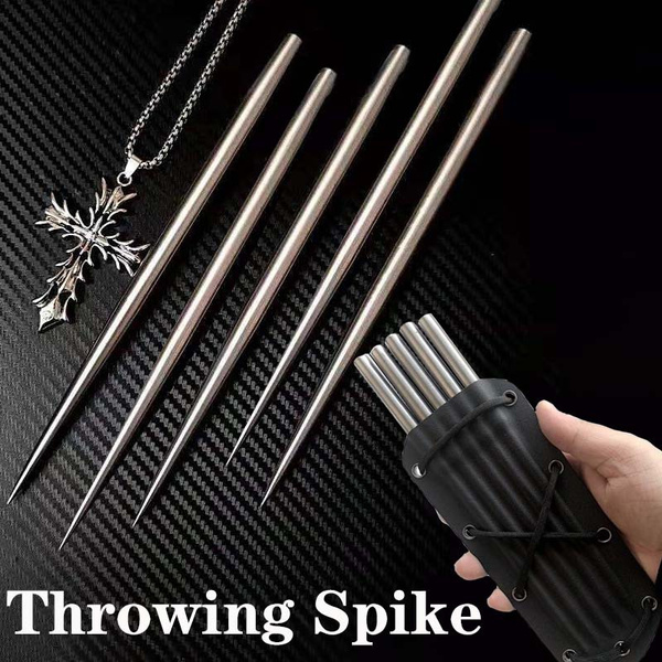 2PC 7 Ninja Tactical Throwing Spike Dart Quill Triangle Fixed Blade Kunai  Knife