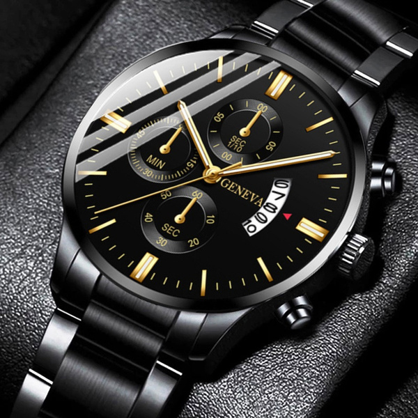 Men's Gold /Black Face Geneva Watch