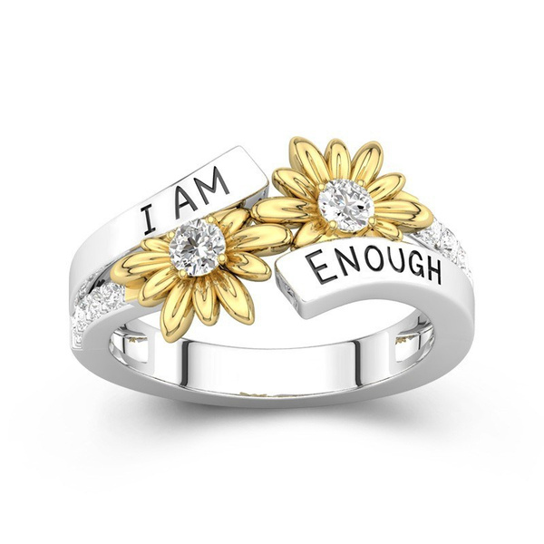 Hot Sale I Enough Sunflower Ring Daisy Birthday Anniversary for Girls | Wish