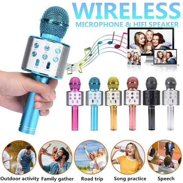 6Color Wireless Bluetooth Condenser Microphone Karaoke Party KTV