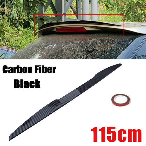 1PC 115cm Universal Carbon Fiber/Black Color Car Rear Trunk Roof Lip Spoiler  Self-adhesive