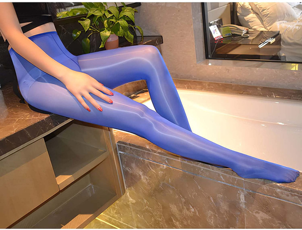 Cheap Oil Glossy Crotchless Leggings See Through Transparent