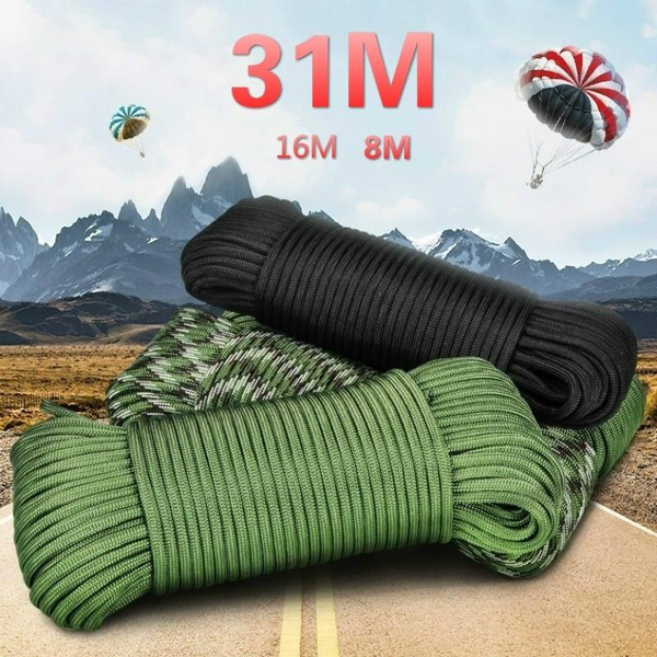 100FT 31m Camping Paracord Guyline Tent Rope Tpye III 7 Strand Lanyard  Parachute Cord Outdoor Hike