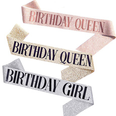 Glitter, for girls, satinsash, birthdayparty