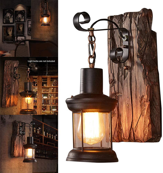 rustic wooden wall lights