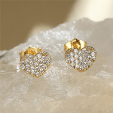 Sterling, heart earrings, DIAMOND, Love