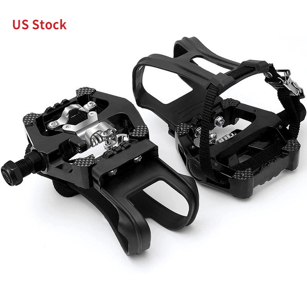 SPD Pedals 9 16 Spin Bike Pedals with Toe Clip and Straps