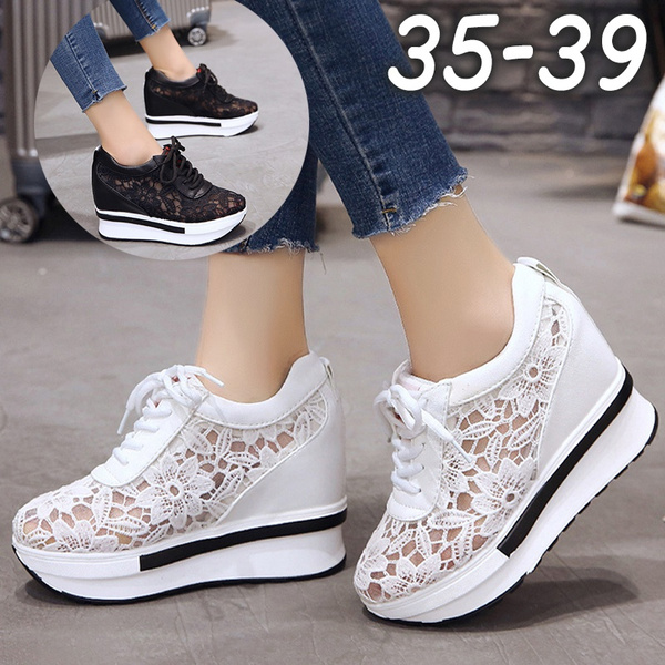 Womens platform wedge on sale sneakers