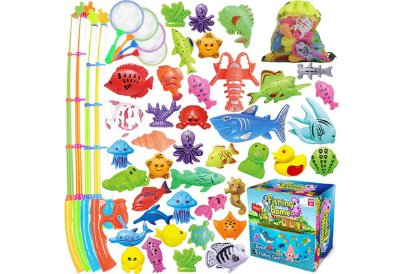 VATENIC Magnetic Fishing Game Pool Toys for Kids - Bath Water Table Fish  Toys for Kids Age 3 4 5 6 Years Old 2 Players Gift 
