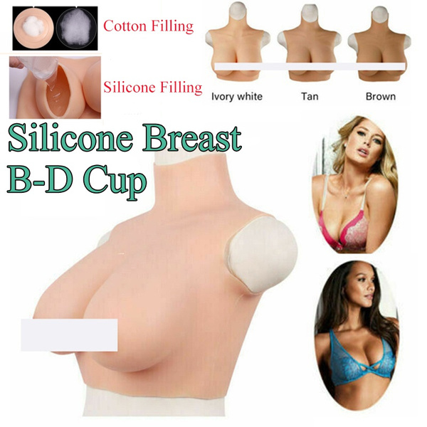 E Cup Silicone Breast Form Bra Prosthetic for Crossdresing, Fake