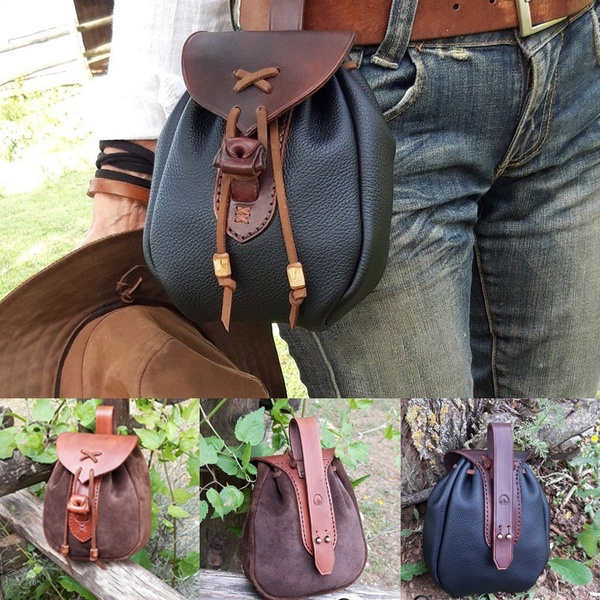 Women's Leather Belt Bag Bushcraft Leather Bag Falconry Bag Historical Belt  Bag Medieval Bag Viking Cosplay Bag Medieval Belt Pouch