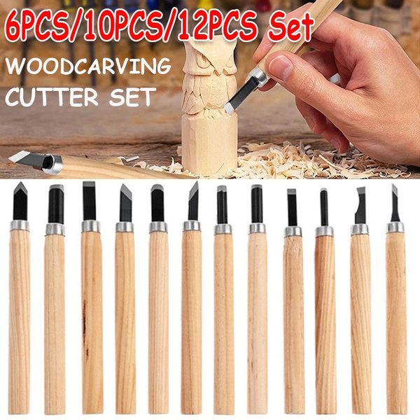 12Pcs Wood Carving Chisel Tool Set Woodworking DIY Detailed