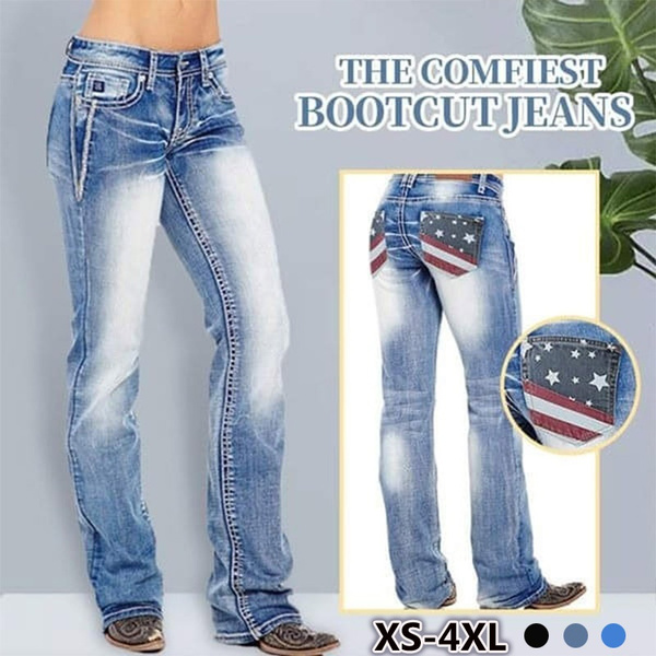 Womens Bell Bottom Jeans High Waist Washed Raw Hem Stretch Bootcut Denim  Pants Casual Slim Distressed Flare Trousers - Walmart.com