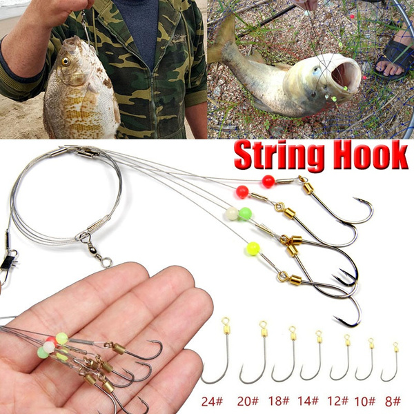 High Carbon Steel String Hook with 5 Hook Rigs Swivel Fishing Tackle Lures  Bait Fishhooks