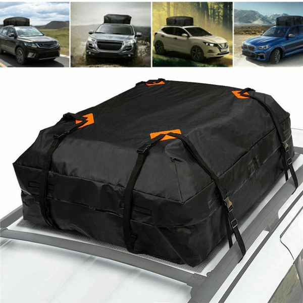 Car Top Roof Rear Trunk Cargo Luggage Baggage Bag Waterproof Rooftop Luggage  Carrier Black Storage Travel