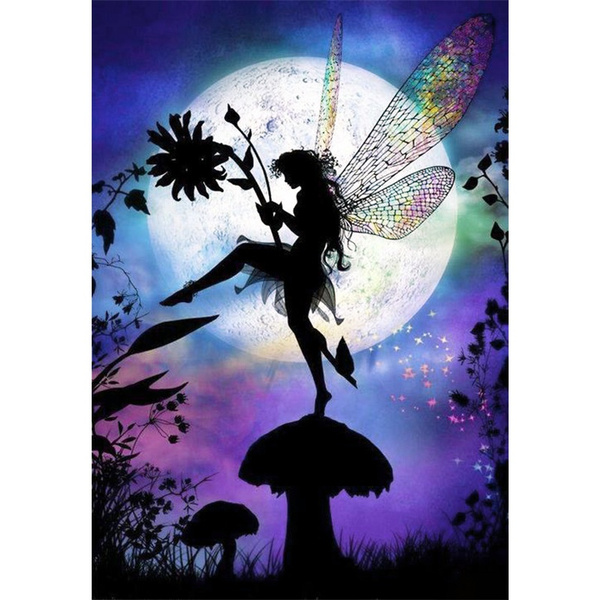 DIY 5D Diamond Painting Butterfly Fairy Diamond Embroidered Cartoon Moon  Mosaic Picture Holiday Gifts Decor