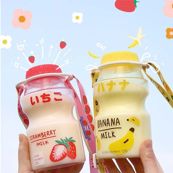 480ml Plastic Water Bottle Drinking Bottle Shape Cute Kawaii Milk Shaker  Bottle