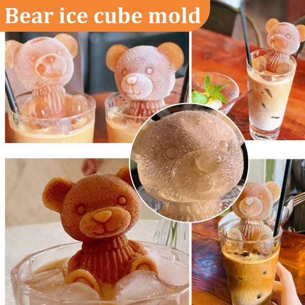 Bear Ice Cubes Mold Cute Silicone Innovative Coffee Milks Teas Ice Tray Mold  Cute Silicone Innovative Coffee Milks Teas Ice Tray Mold Bear Ice Cubes Mold  55ml 