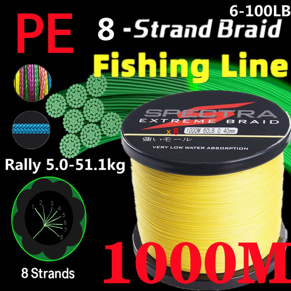 Ultra-long strong pull Japanese fishing line 500M 1000M PE 8 braided fishing  line multifilament fishing line 6-100LB (Rally 5.0-51.1kg)